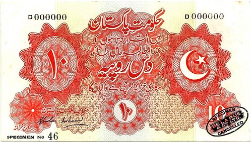 Specimen with TDLR cancellation stamp in black